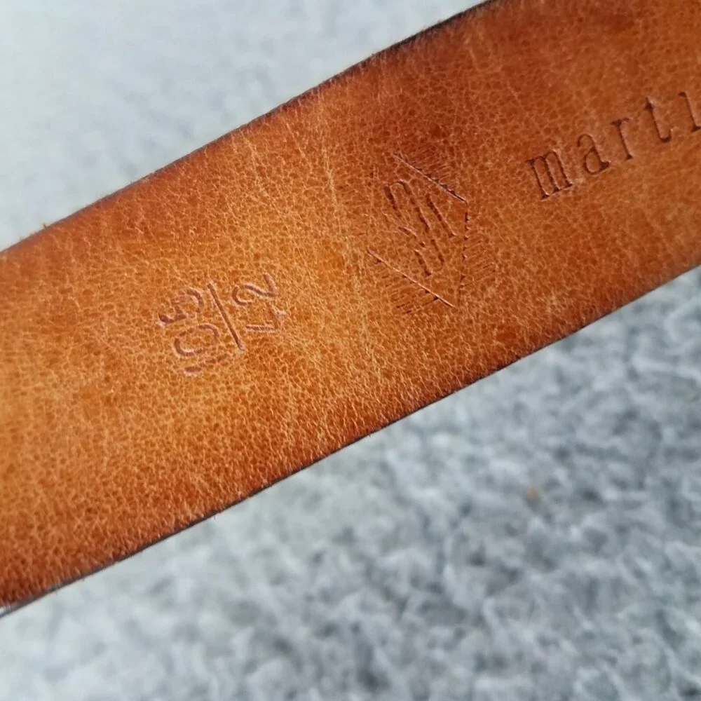 Martin Dingman Leather Belt Adult 42 Tan Brown Handmade USA Cowboy Ranch Work